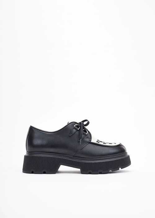 Czarno - białe półbuty damskie