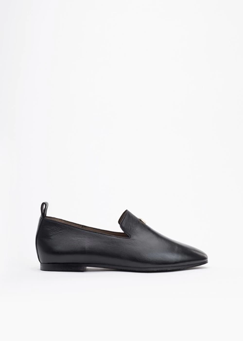 Czarne loafersy damskie