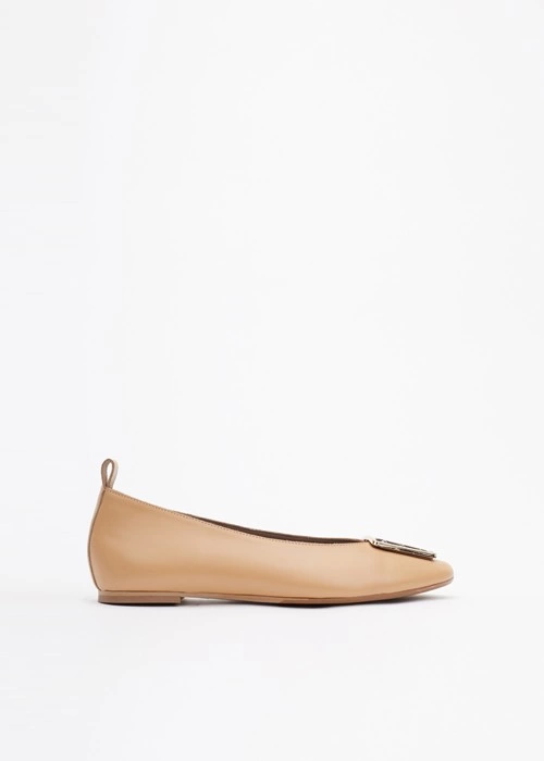 Beżowe baleriny damskie